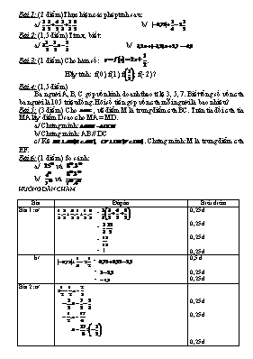 Đề thi môn Toán 7